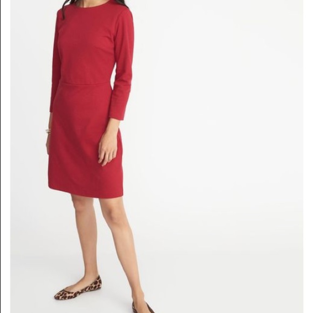 Red sheath dress
